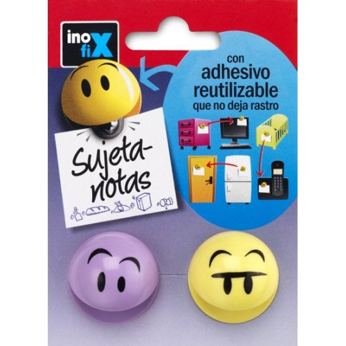 Sujetapapeles caras / violeta-amarillo