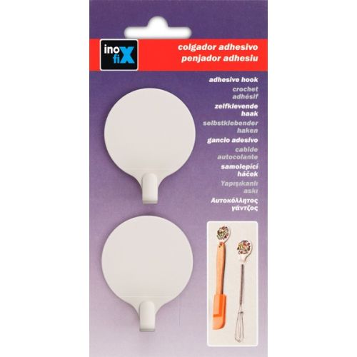 Colgador adhesivo circular / blanco