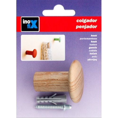 Colgador fresno individual con textura / natural
