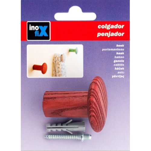Colgador fresno individual con textura / rojo