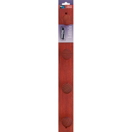 Colgador fresno 4 pomos con textura / rojo