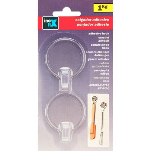 Colgador adhesivo circular / transparente