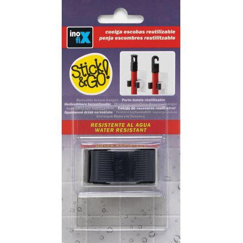 Colgador removible para escobas / negro