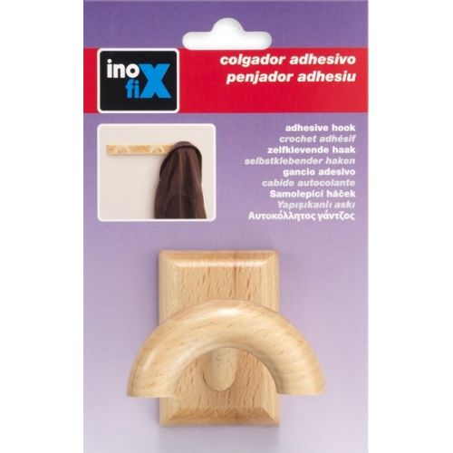 Colgador adhesivo madera / haya