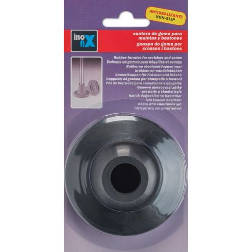 Contera exterior goma Ø 19mm. con base ancha para muletas / negro