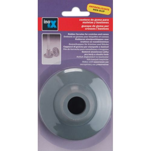 Contera exterior goma Ø 19mm. con base ancha para muletas / gris