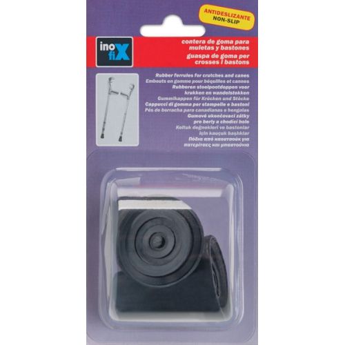 Contera exterior goma Ø 17mm. con arandela para muletas / negro