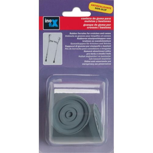 Contera exterior goma Ø 19mm. con arandela para muletas / gris