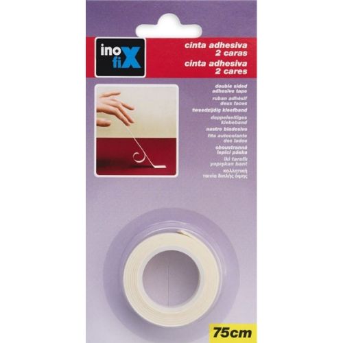 Cinta adhesiva 2 caras 15 mm x 0,75 m / blanco