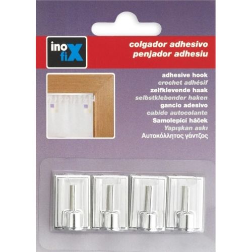 Colgador adhesivo visillos / cromado