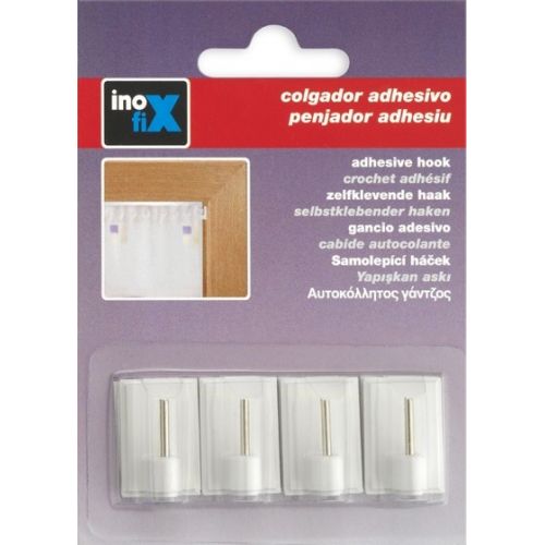 Colgador adhesivo visillos / blanco