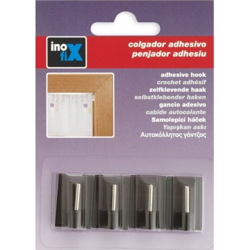Colgador adhesivo visillos / marrón