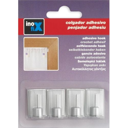 Colgador adhesivo visillos / cromado mate