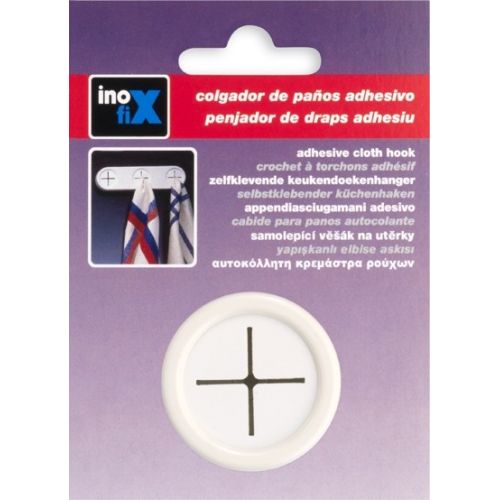 Colgador paño cocina adhesivo / blanco