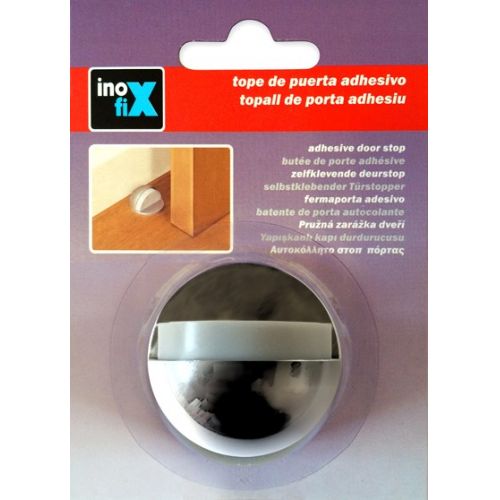 Tope de puerta metálico adhesivo / cromado