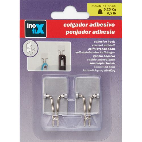 Colgador adhesivo con gancho móvil / cromado mate