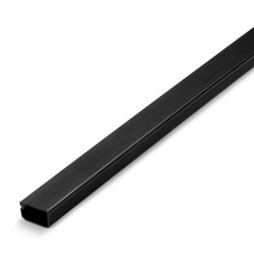 Canaleta adhesiva con tapa bisagra 16x10 mm / negro