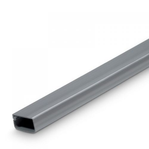 Canaleta adhesiva con tapa bisagra 21x11,5 mm / gris metalizado