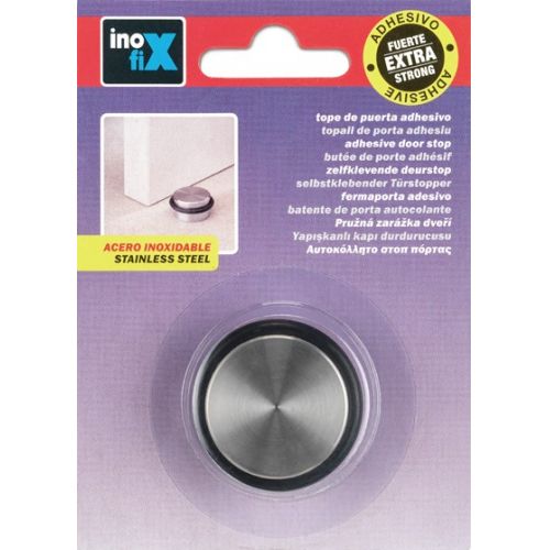 Tope cilíndrico de acero inoxidable con adhesivo extrafuerte / acero inox.