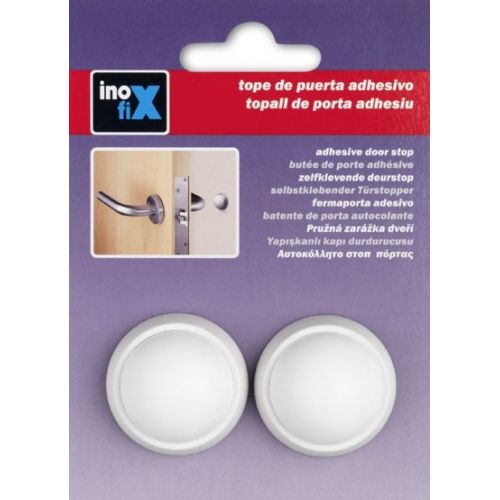 Tope puerta adhesivo de pared / blanco
