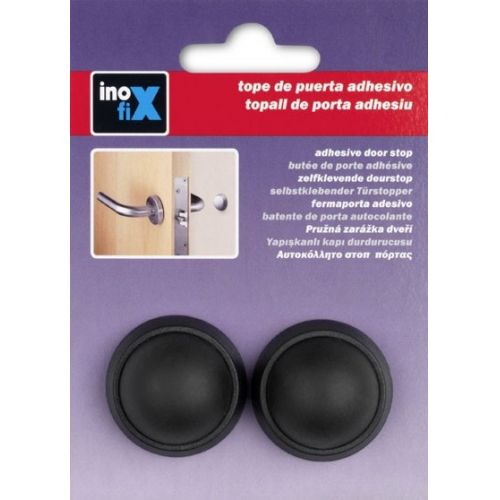 Tope puerta adhesivo de pared / negro