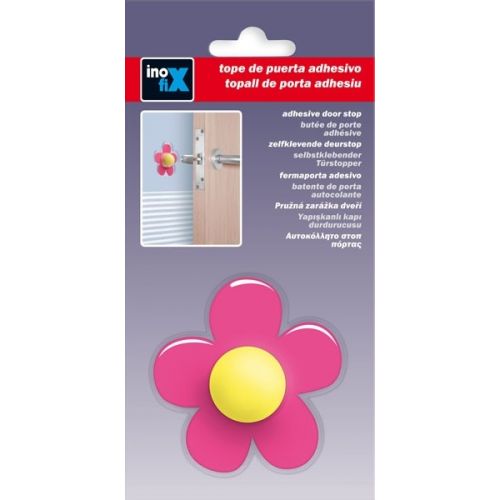 Tope pared adhesivo flor / rosa