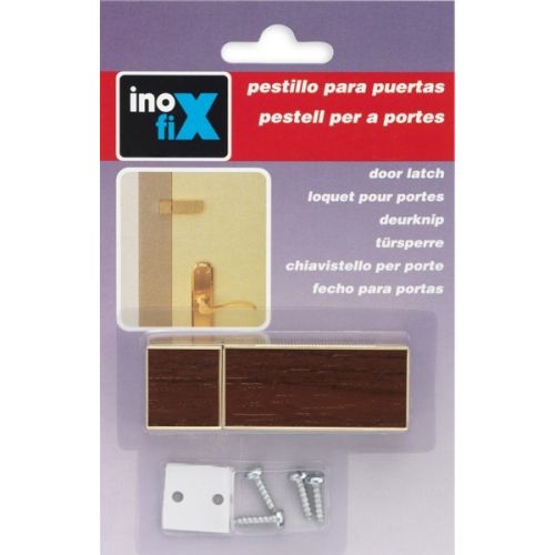 Pestillo para puerta con tornillos / madera oscura