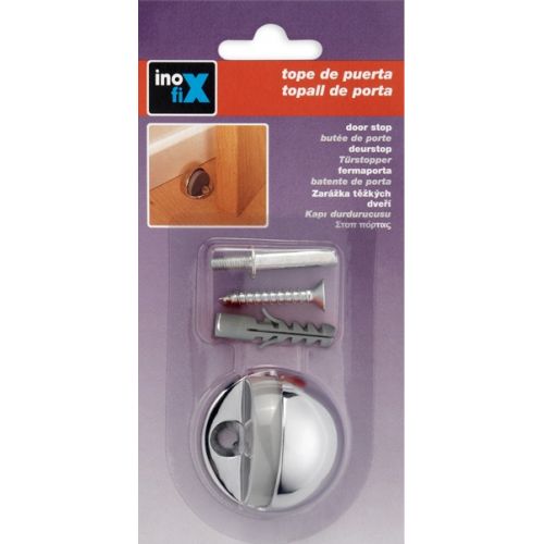 Tope de puerta metálico con tornillo / cromado