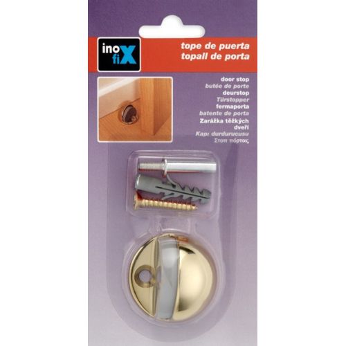 Tope de puerta metálico con tornillo / dorado