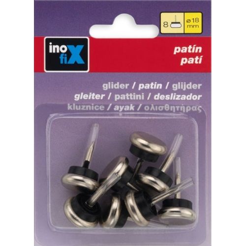 Patín deslizante metálico Ø 18 mm / acero