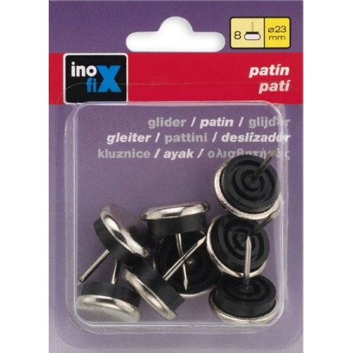 Patín deslizante metálico Ø 23 mm / acero