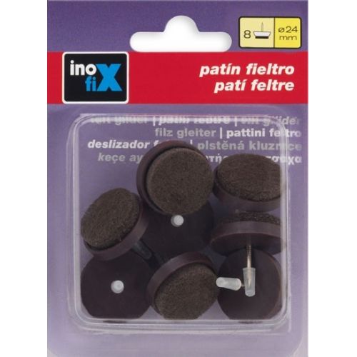 Patín deslizante fieltro Ø 24 mm / marrón