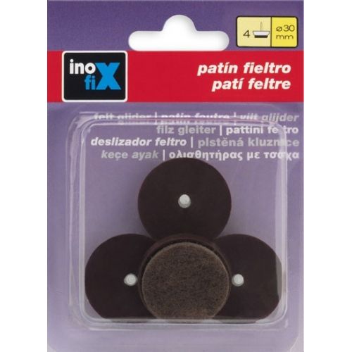 Patín deslizante fieltro Ø 30 mm / marrón