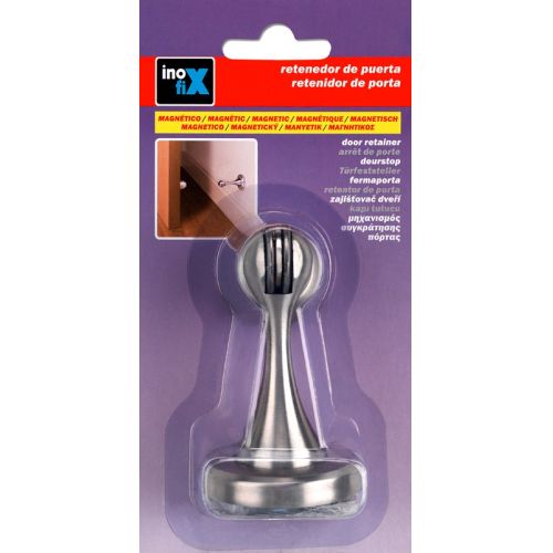 Retenedor magnético metálico de pared / acero inox.