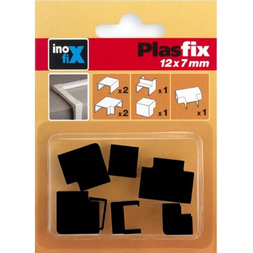 Accesorios surtidos para canaleta 12 x 7 mm / negro