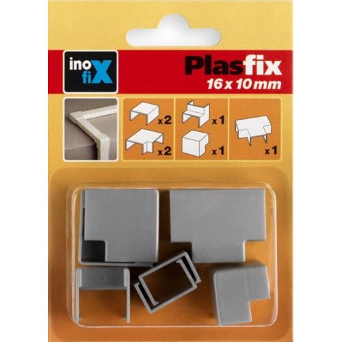 Accesorios surtidos canaleta 16 x 10 mm / gris metalizado