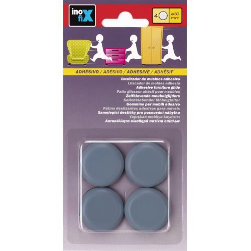 Deslizador mueble adhesivo Ø 30 mm / gris
