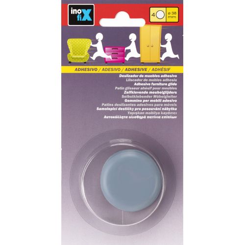 Deslizador mueble adhesivo  ø 38 mm / gris