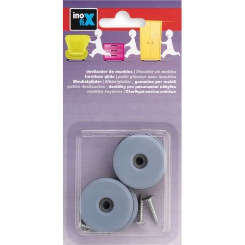 Deslizador mueble con tornillo ø 38 mm / gris