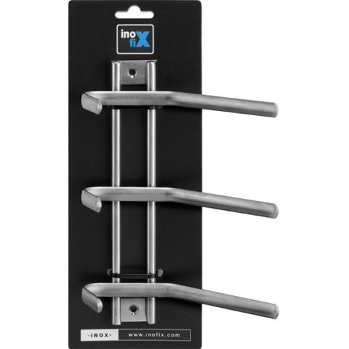 Colgador acero inoxidable 3 gancho doble / acero inox.