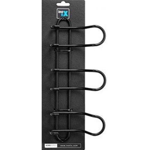 Colgador acero 3 ganchos triples / negro