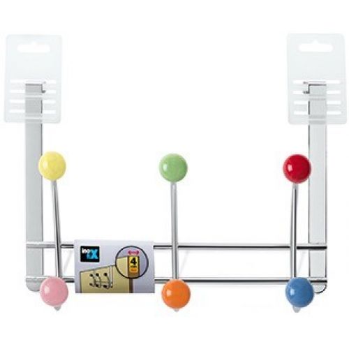 Colgador sobrepuerta 3 ganchos dobles / colores