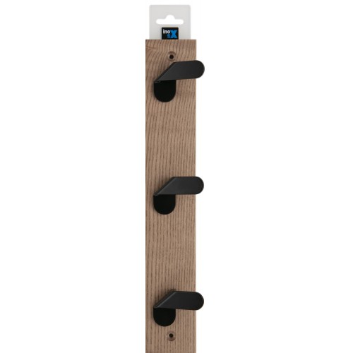 Colgador fresno NORDIK 3 ganchos / negro