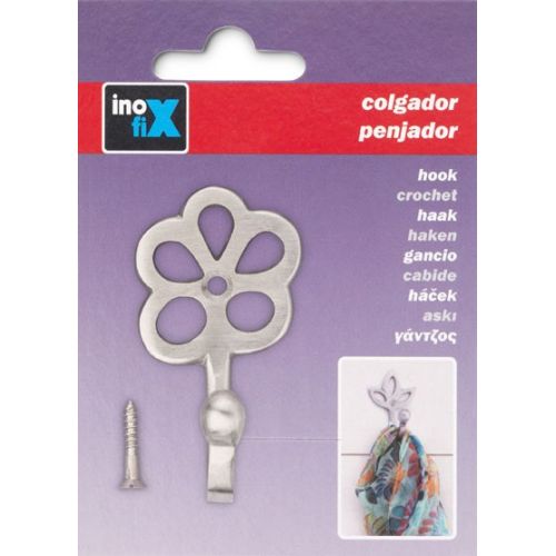 Colgador de latón flor / níquel satinado
