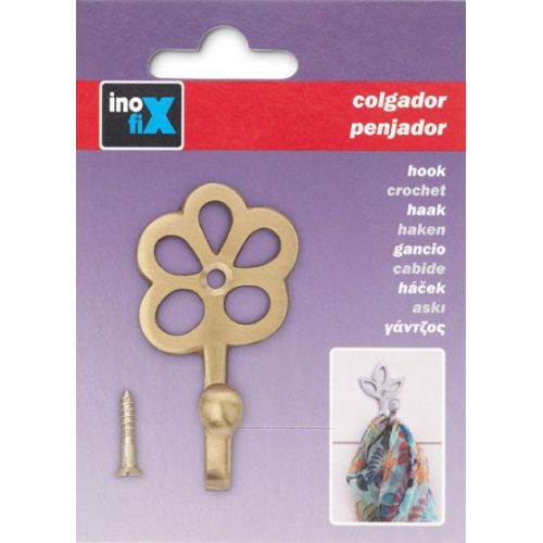 Colgador de latón flor / latón satinado