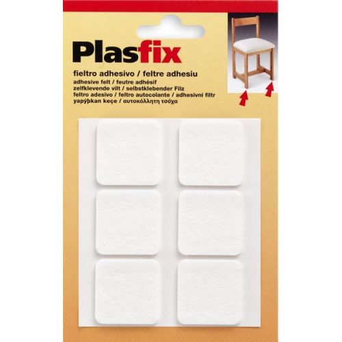 Fieltro sintético adhesivo 31x31 mm / blanco