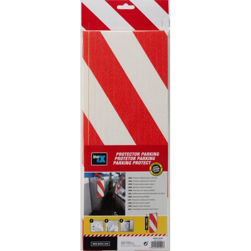 Protector parking para columna / rojo-blanco