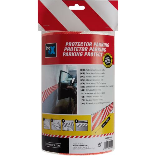 Protector parking en rollo 2m. / rojo-blanco