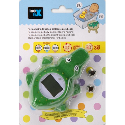 Termómetro digital cocodrilo para bañera/baño / verde