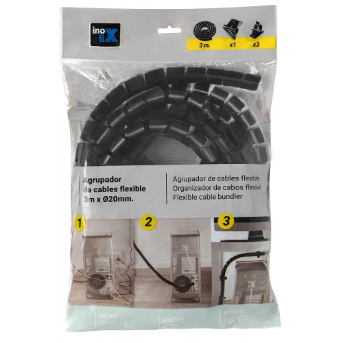 Agrupador de cables flexible / negro